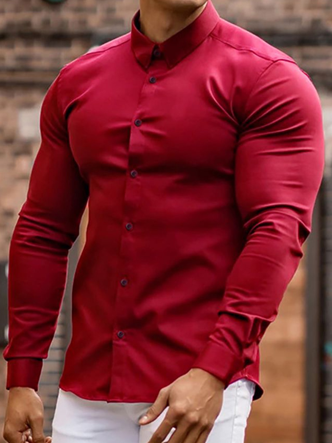 

StyleCast x Revolte Men Regular Fit Shirt, Red