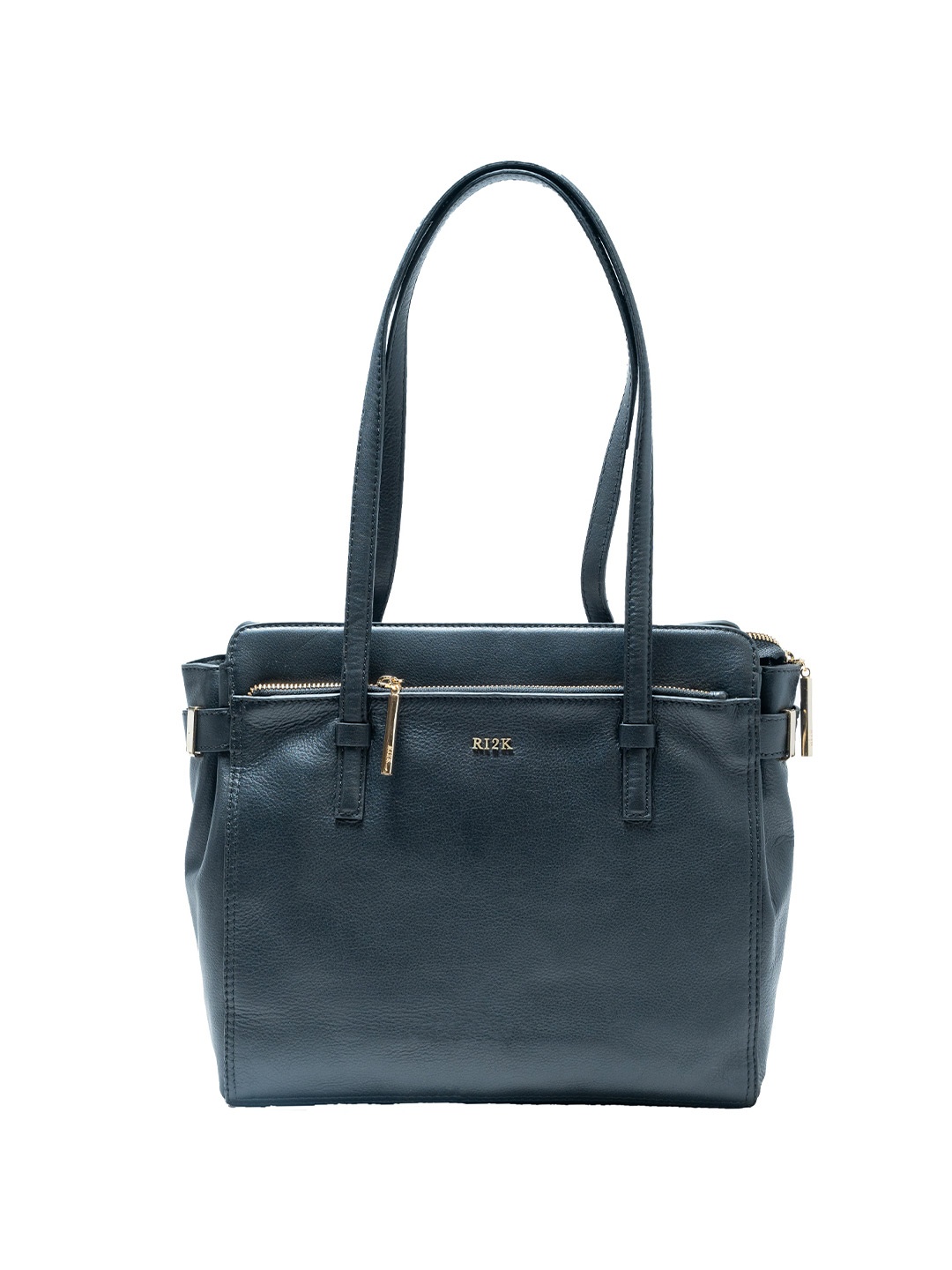 

RI2K LONDON Women Textured Leather Shoulder Bag, Blue