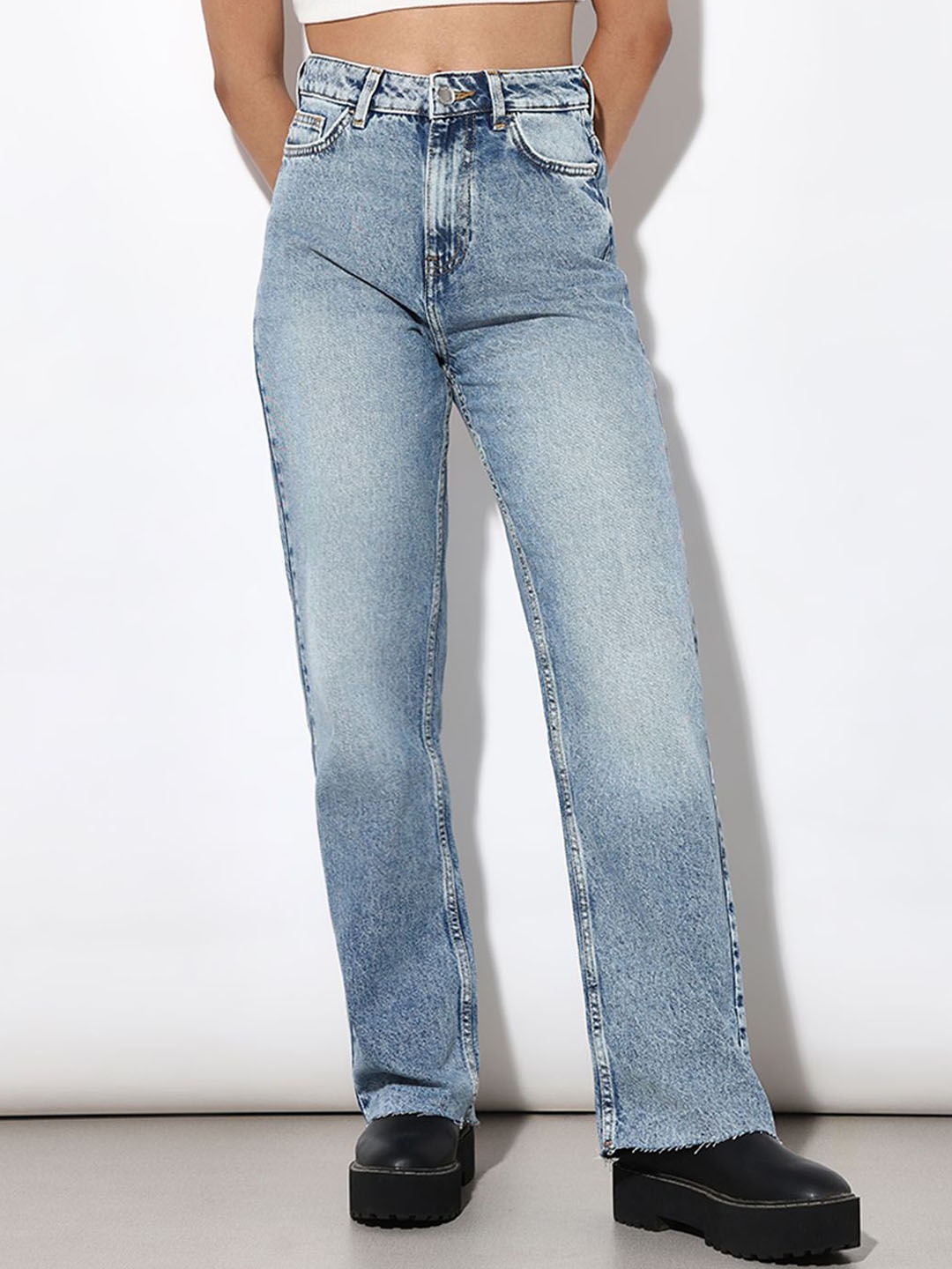 

ONLY Women High-Rise Light Fade Jeans, Blue