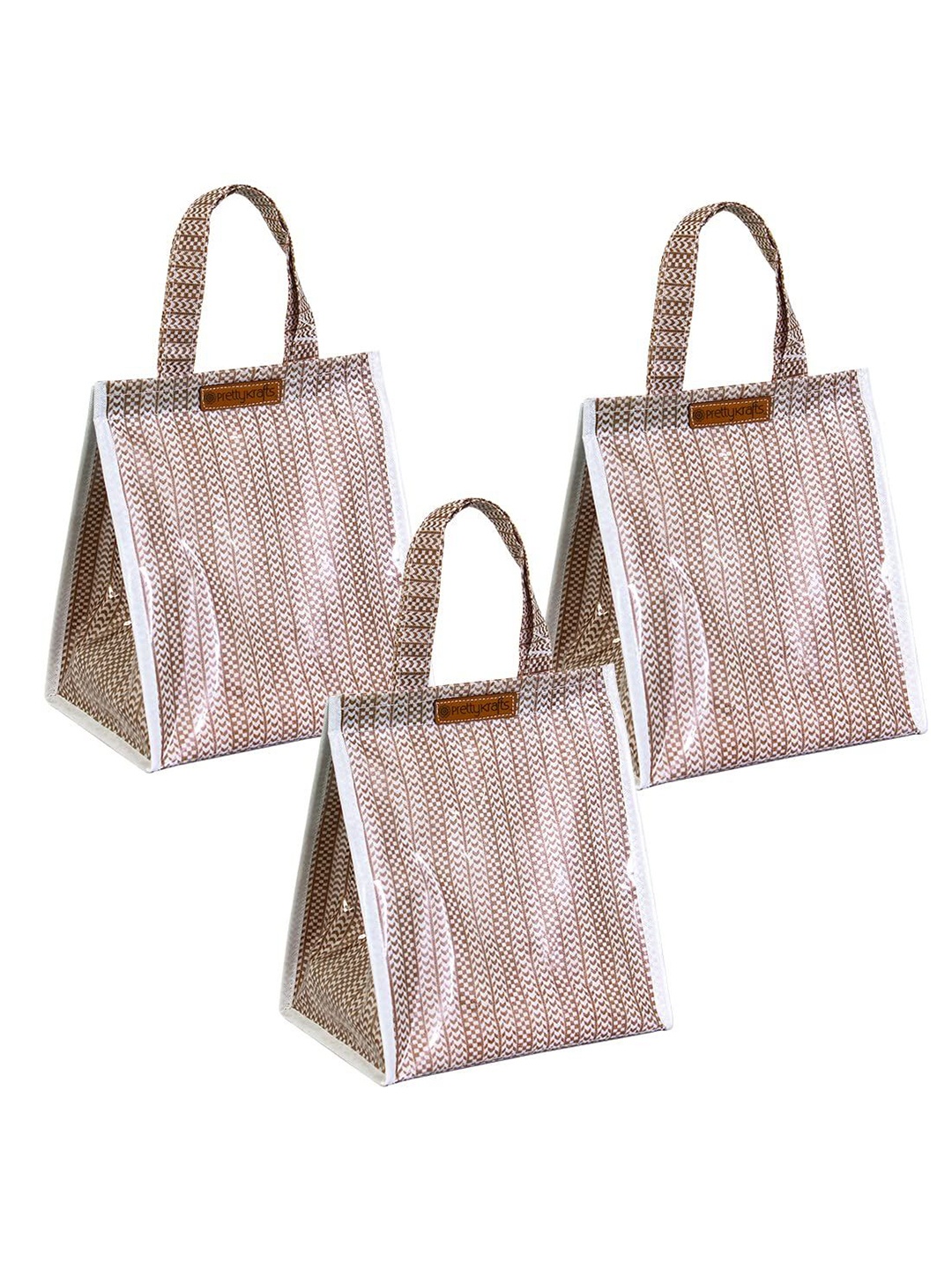 

prettykrafts Brown 3 Pieces Reusable Multi-Utility Organisers
