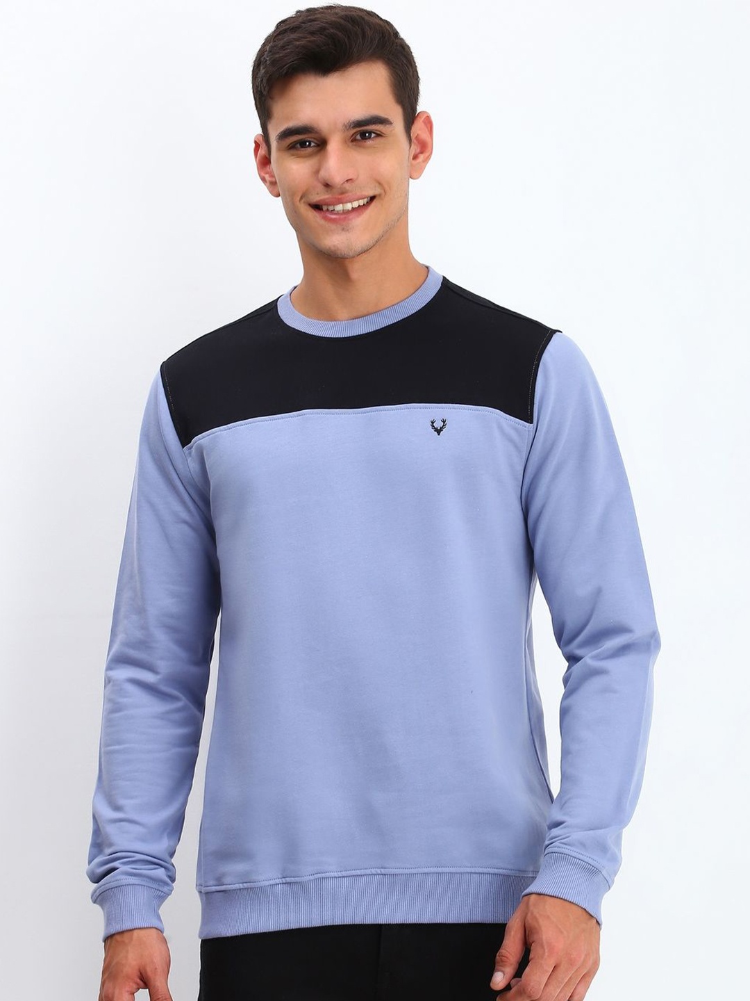 

Allen Solly Men Colourblocked Round Neck Cotton Pullover Sweatshirt, Blue