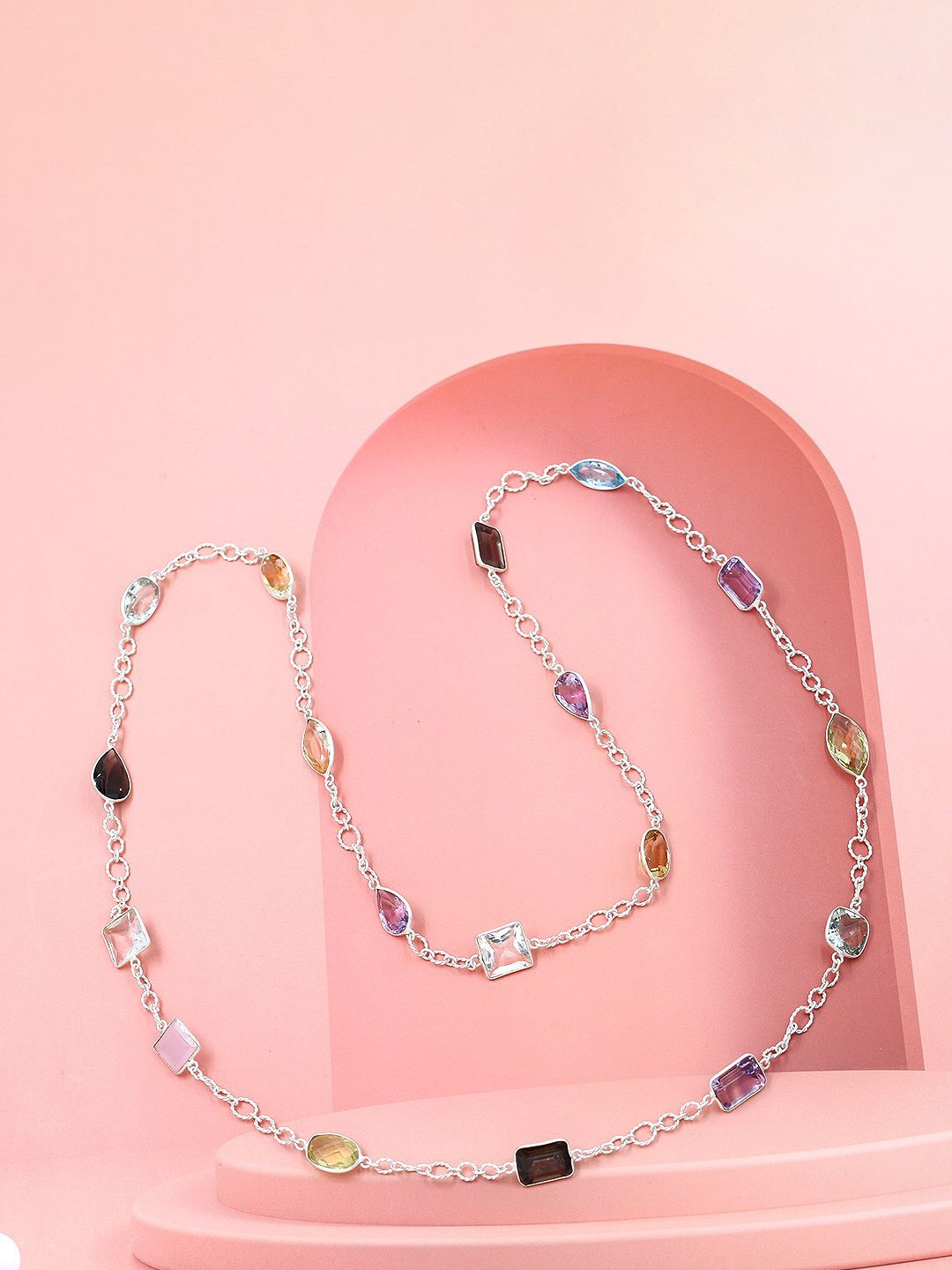 

SANGEETA BOOCHRA Quartz Studded Silver Necklace