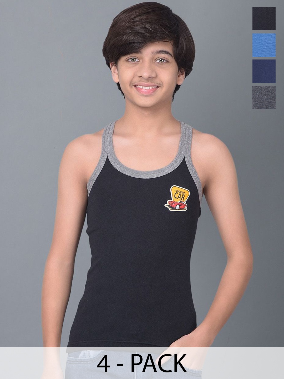 

Dollar Bigboss Boys Pack Of 4 Assorted Innerwear Vests MBKB-04-BB04-PO3-CO1-Assorted
