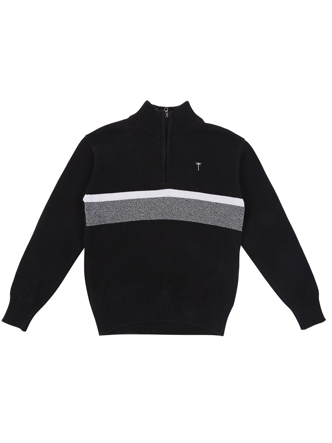 

Palm Tree Boys Colourblocked Pullover, Black