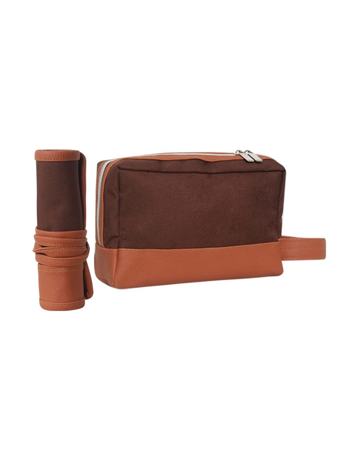 

prettykrafts Set of 2 Toiletry Kit, Brown