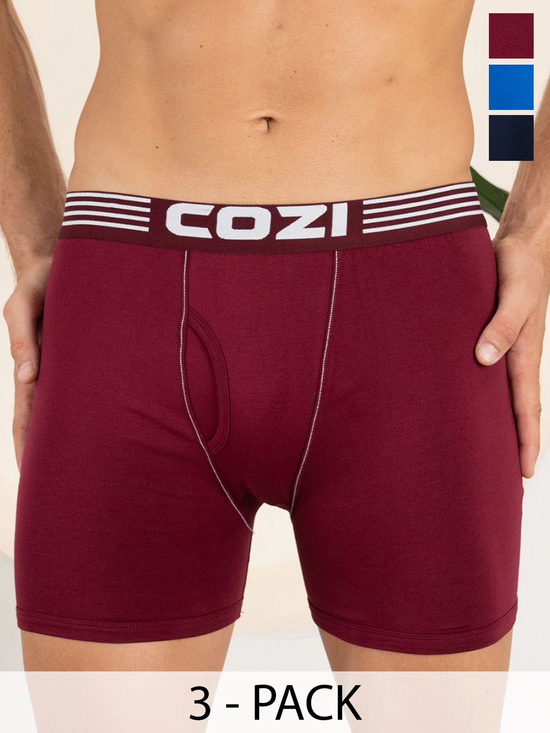 

Lux Cozi Pack Of 3 Assorted Cotton Trunks COZI_1123_LUXURY_AST_3PC