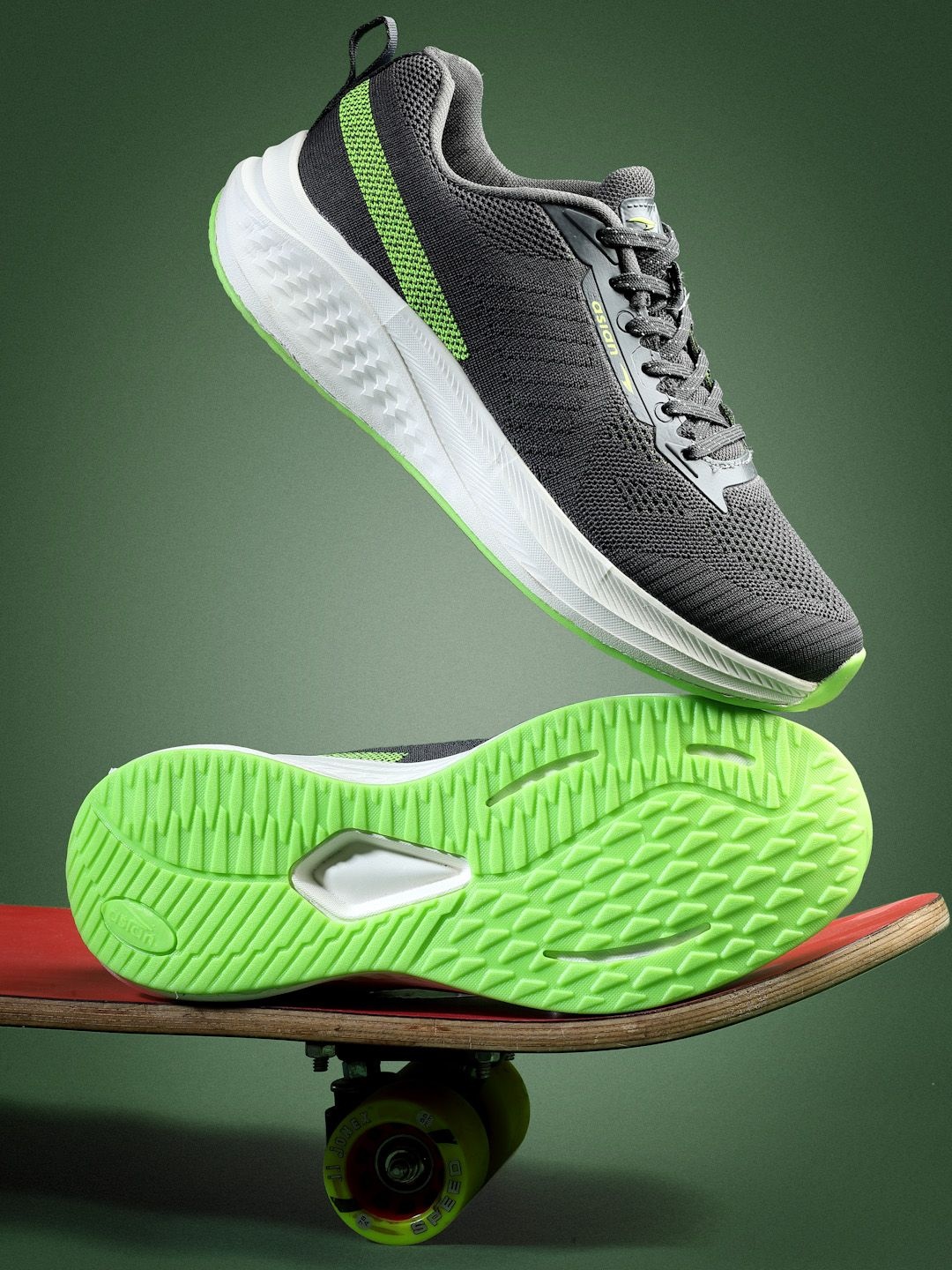 

ASIAN Men Mesh Running Non-Marking Shoes, Grey