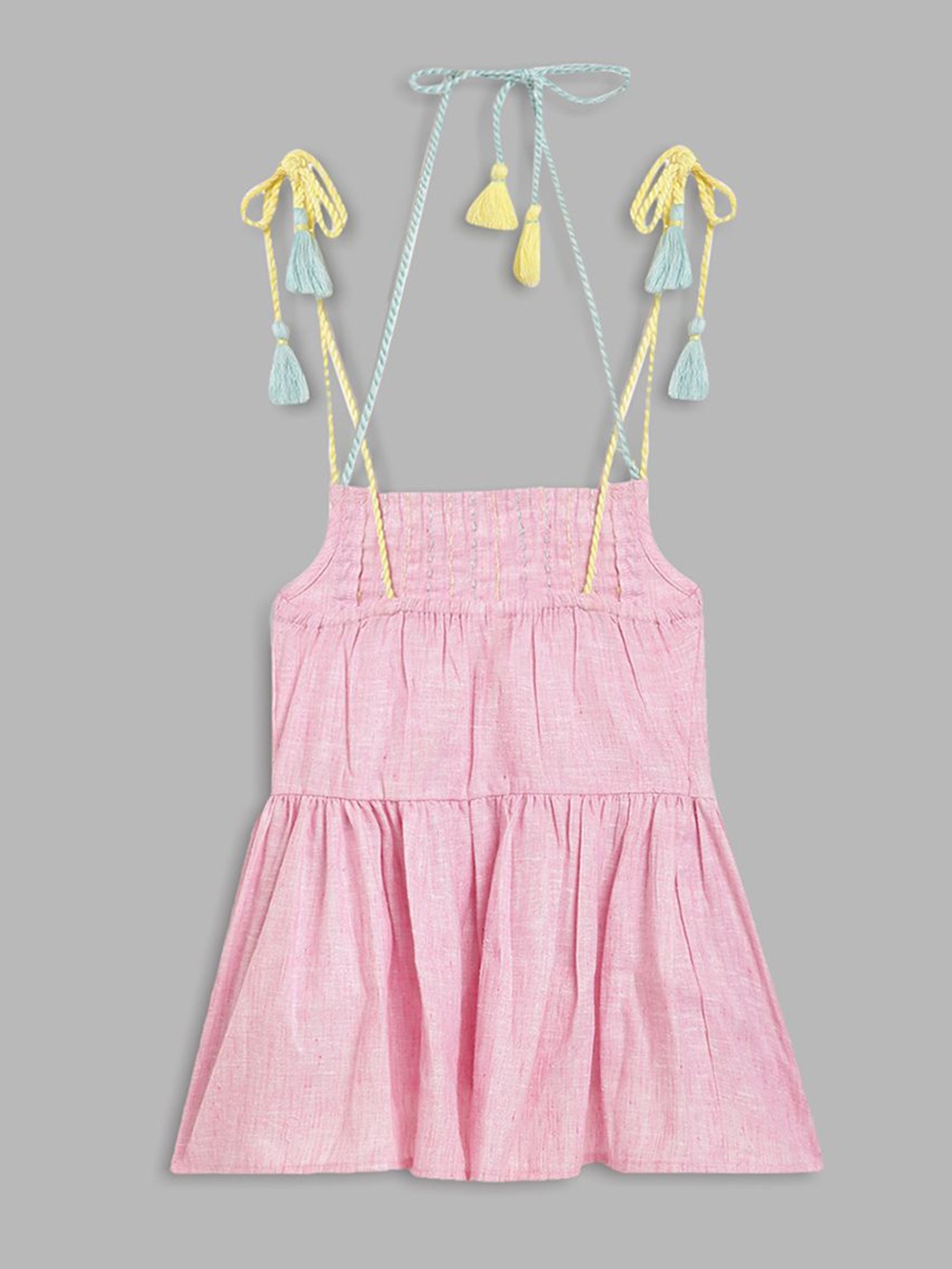 

Blue Giraffe Girls Solid Shoulder Straps Cotton Top, Pink