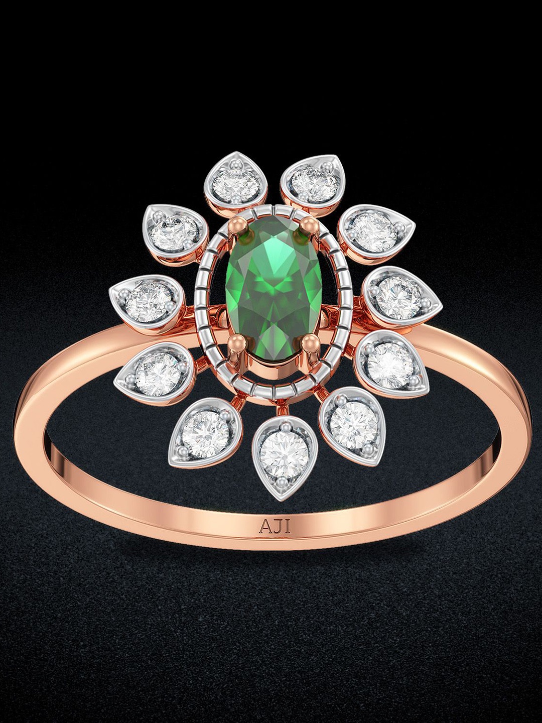 

Joyalukkas Women 18KT Finger Ring Diamond, Rose gold