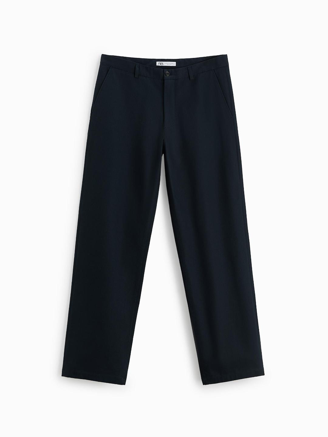 

ZARA Men Navy Blue Trousers