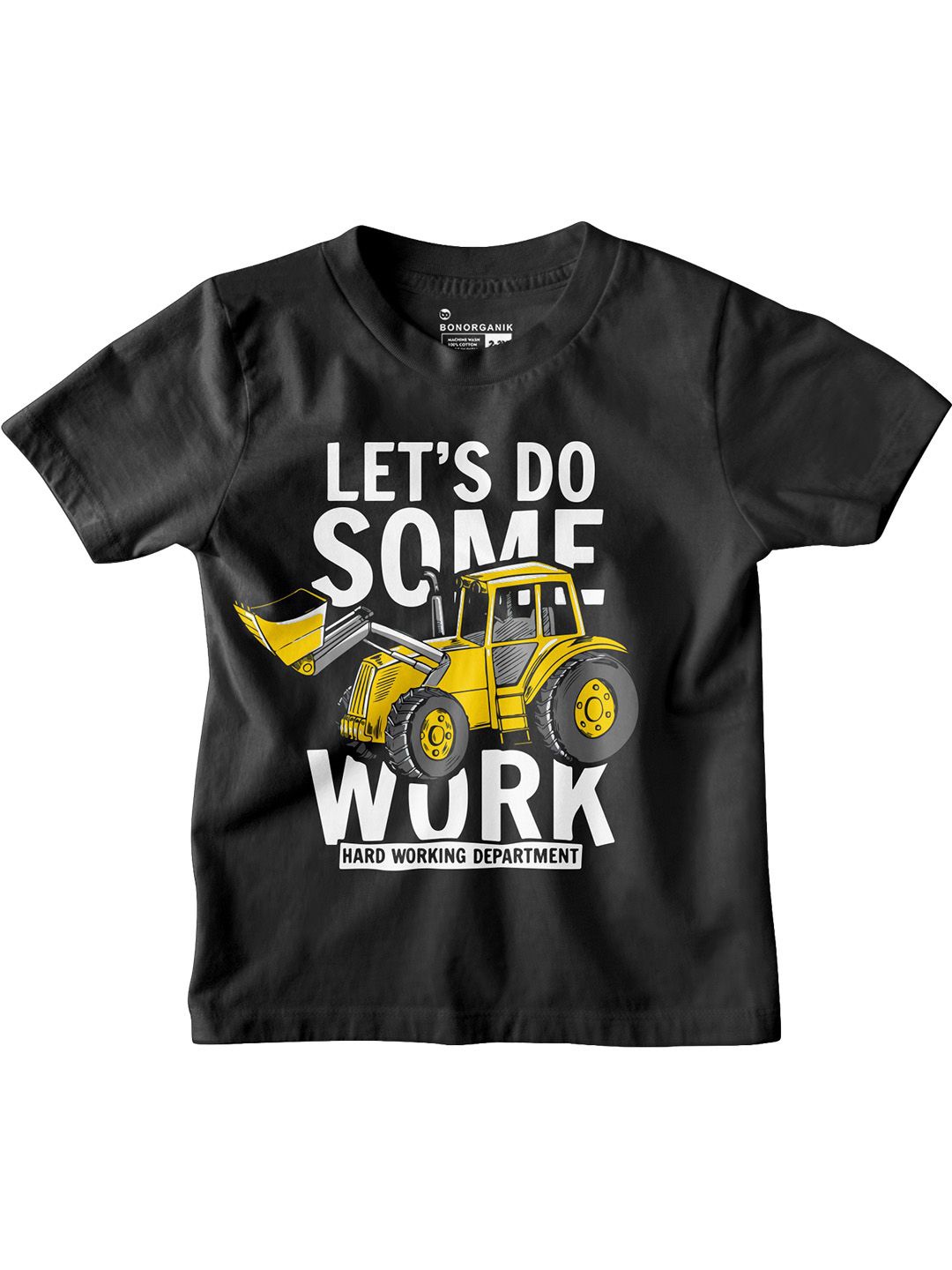 

BonOrganik Boys Typography Printed Round Neck Cotton T-shirt, Black