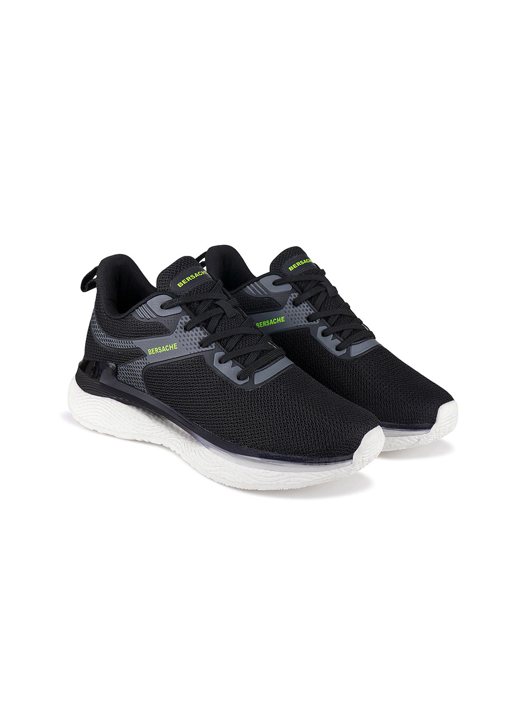 

BERSACHE Men Lace-Ups Round Toe Sneakers, Black