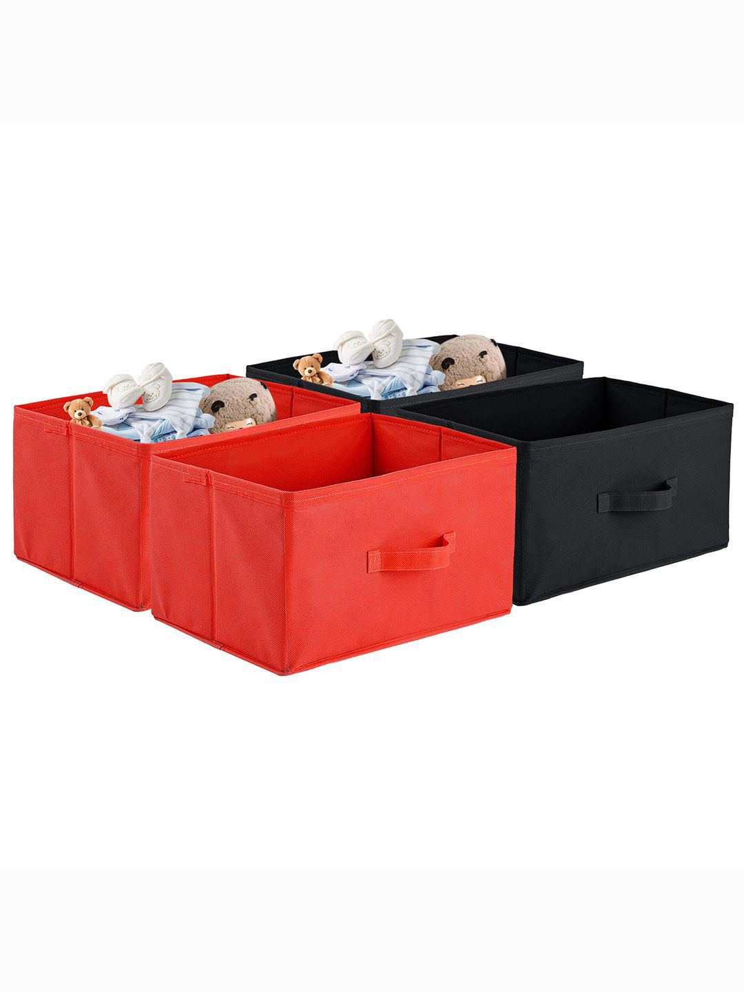 

Kuber Industries Red & Black 4 Pieces Drawer Organisers