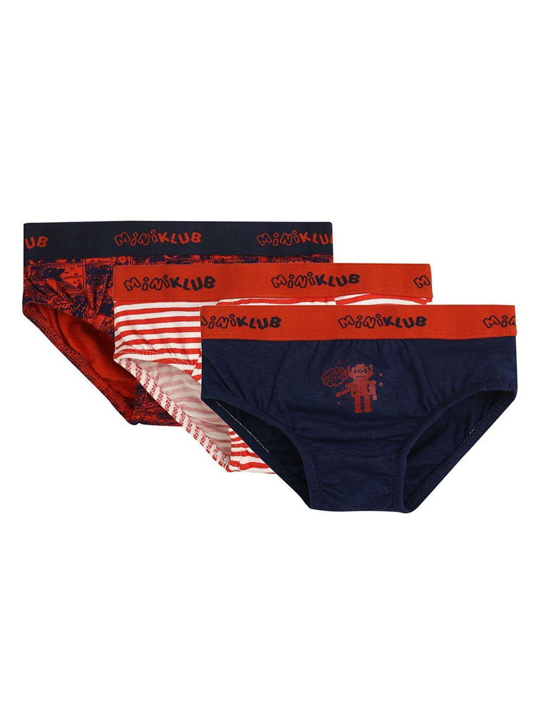 

MINI KLUB Boys Pack Of 3 Seamless Basic Briefs 94IFBBF1286, Red