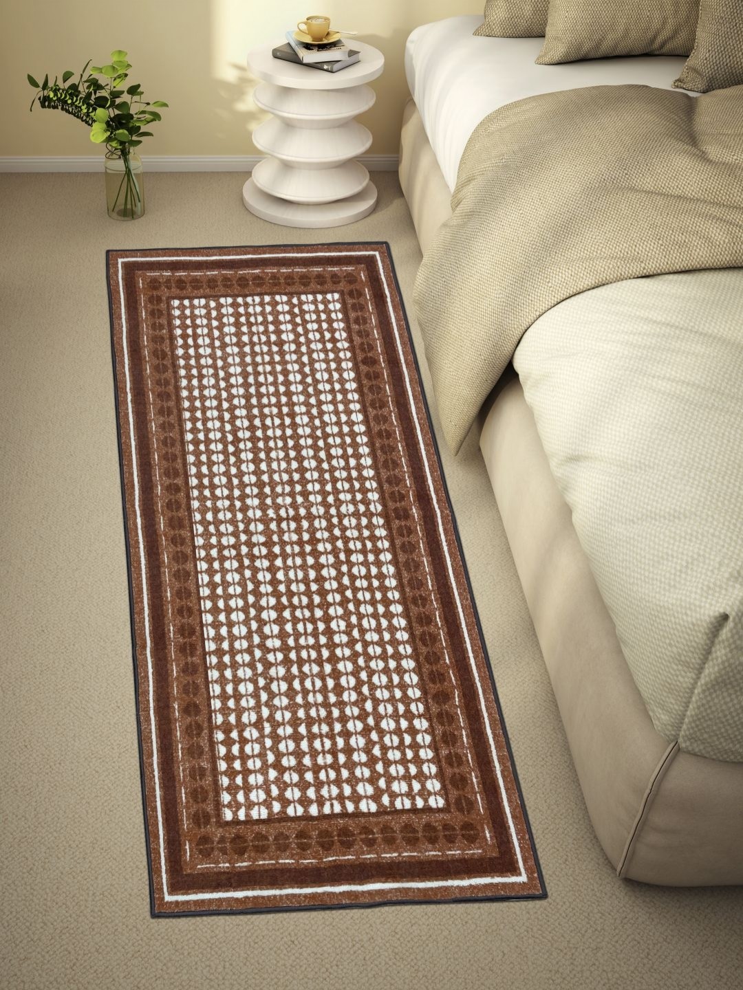 

Welspun Brown & White Printed 400 GSM Anti-Skid Floor Runner