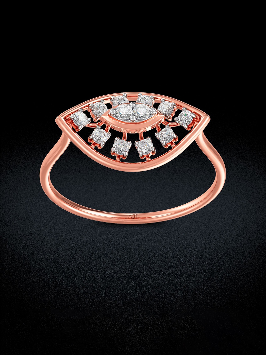 

Joyalukkas Women 18KT Finger Ring Diamond, Rose gold