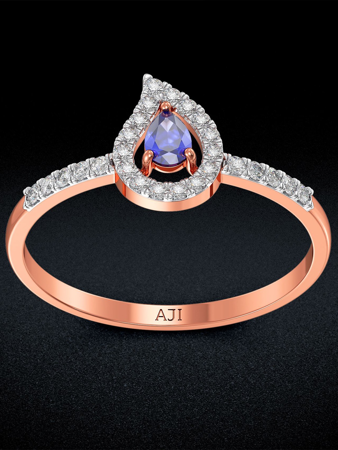 

Joyalukkas Women 18KT Gold Diamond Finger Ring 1.23gm, Rose gold