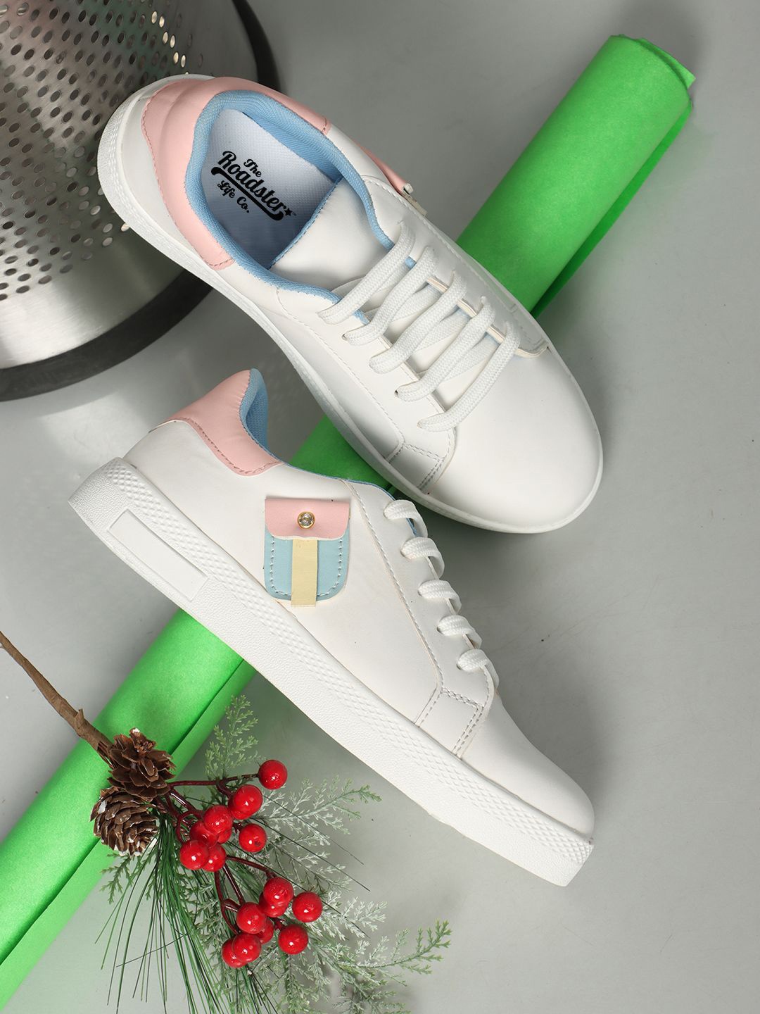 

The Roadster Lifestyle Co Women Lace-Up Sneakers, White