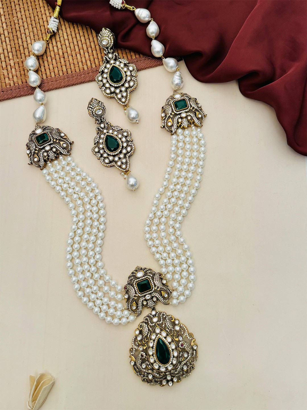 

ABDESIGNS Gold Plated & Kundan Studded Jewellery Set