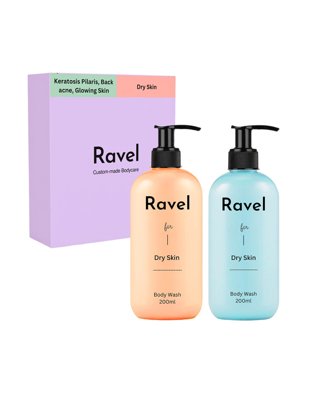 

Ravel Set of 2 Dry Skin Body Wash - 200 ml each, Purple