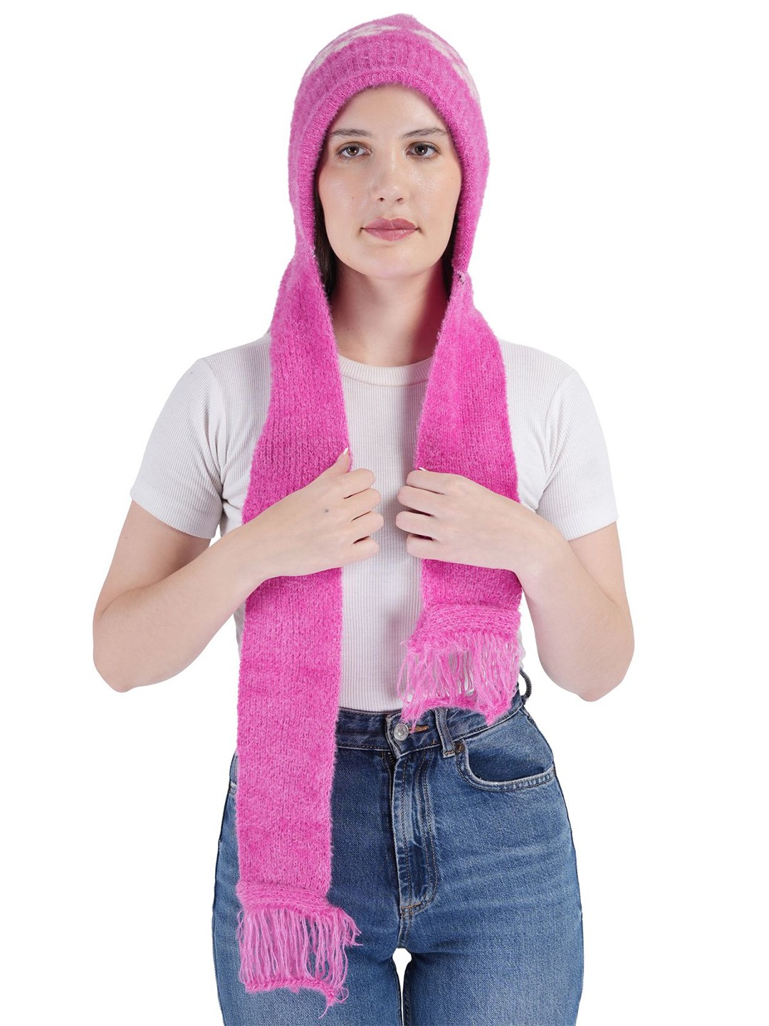 

TEEMOODS Women Printed Beanie, Pink