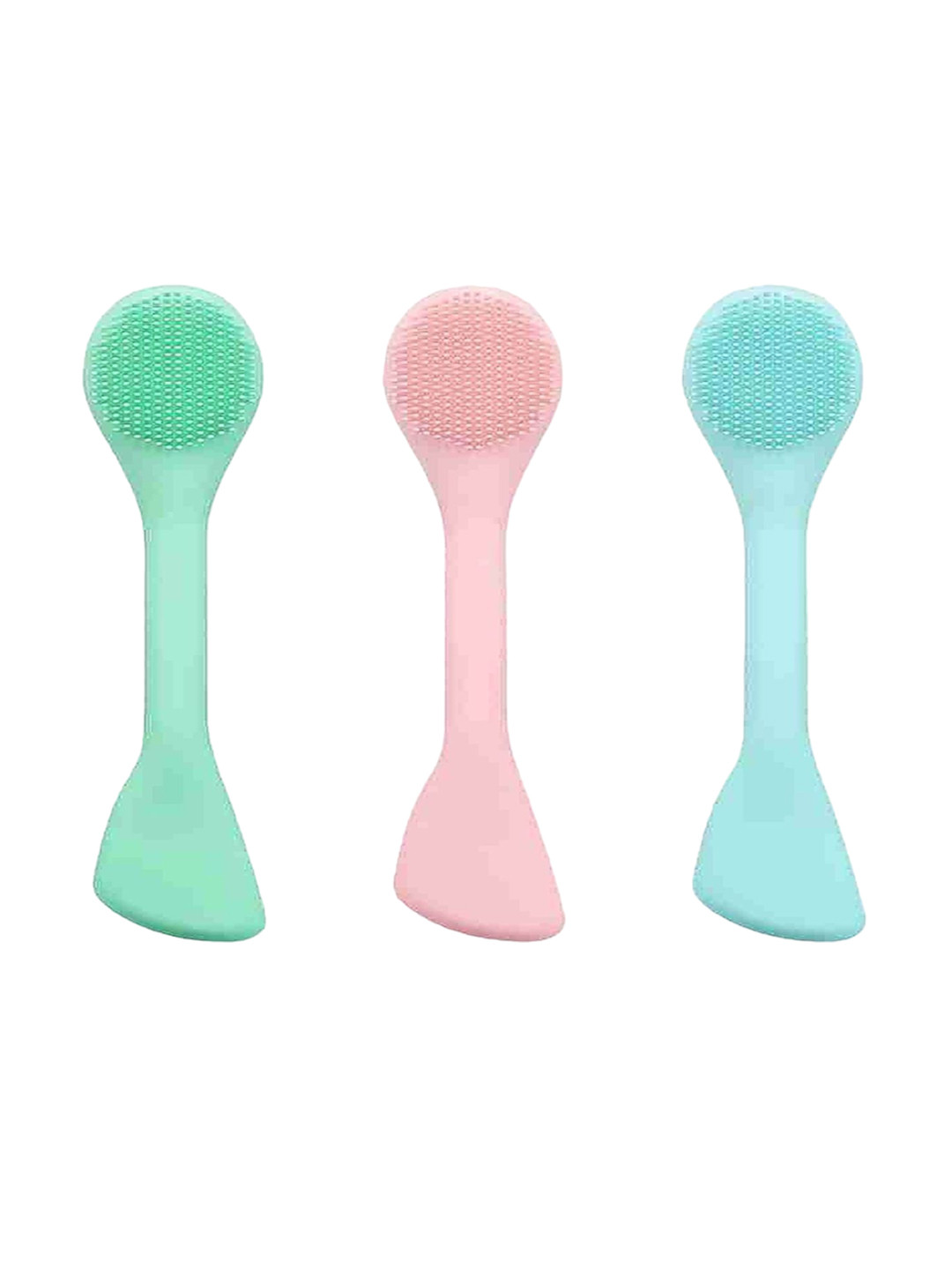 

Rsentera Set Of 3 Silicone 2 In 1 Face Mask Brush & Facial Cleansing Brush, Green
