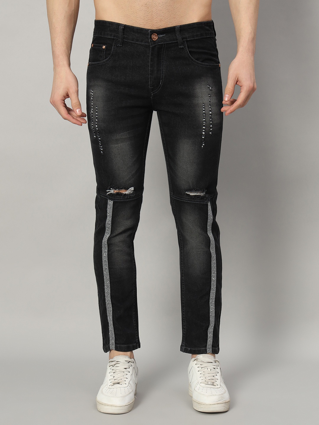 

FUDE PRIDE Men Comfort Black Grey Stretchable Jeans