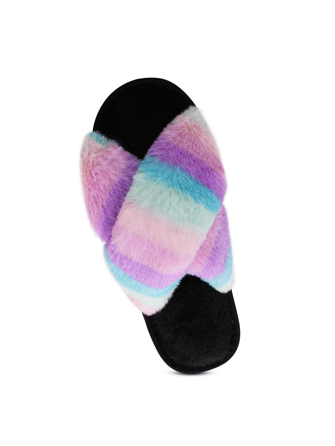 

JENNA Women Fur Winter Room Slippers, Purple