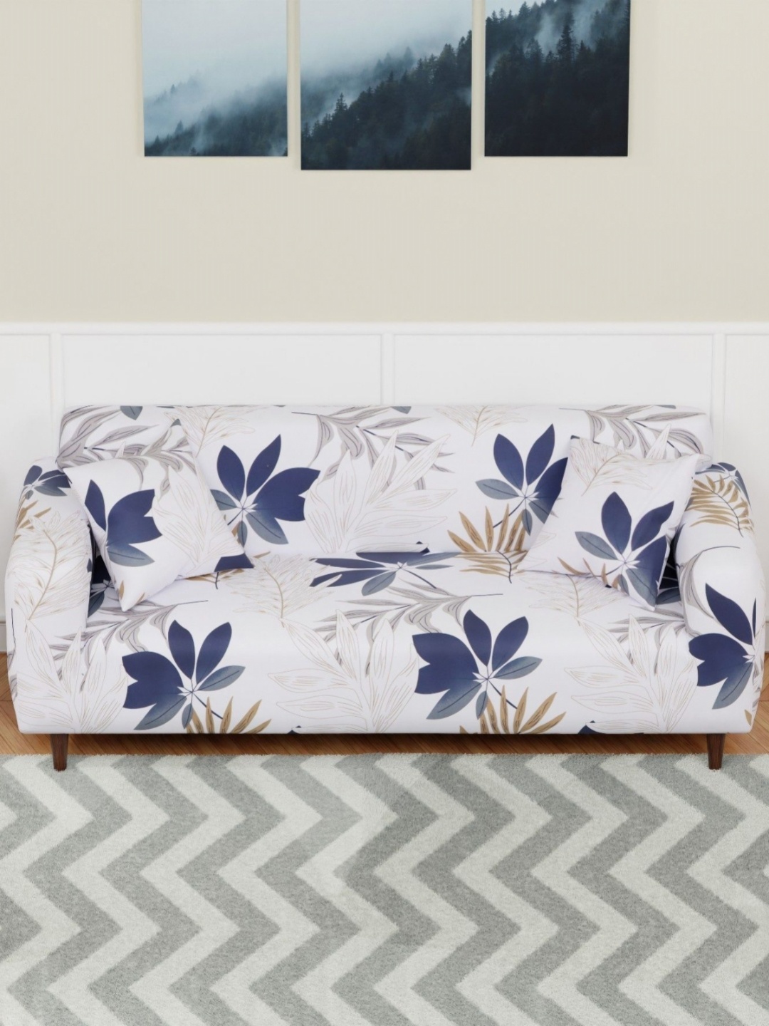 

Lukzer 3 Seater White Leaf 3 Seater Sofa Cover