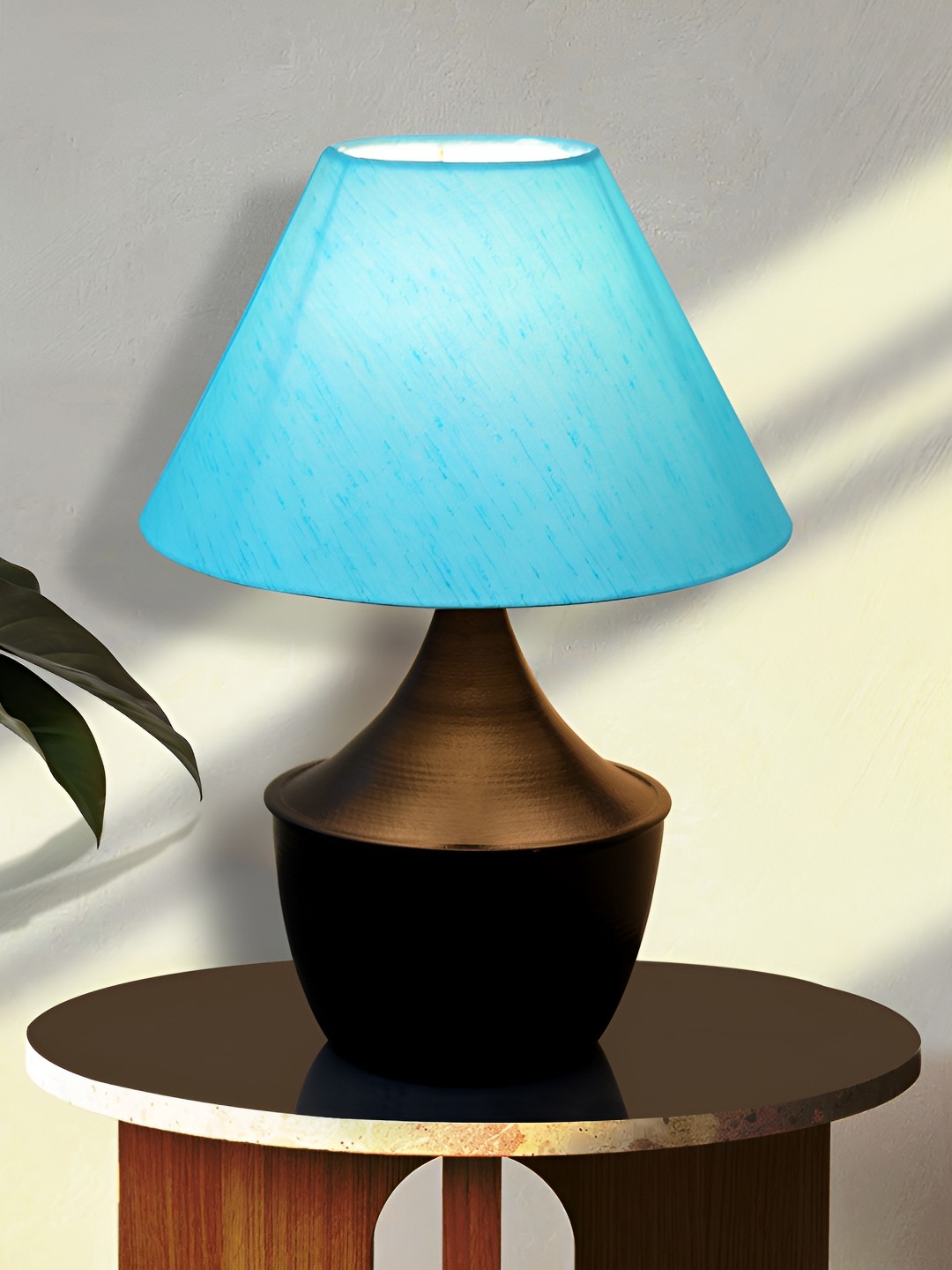 

Homesake Blue & Black Metal Contemporary Frustum Shaped Table Lamp