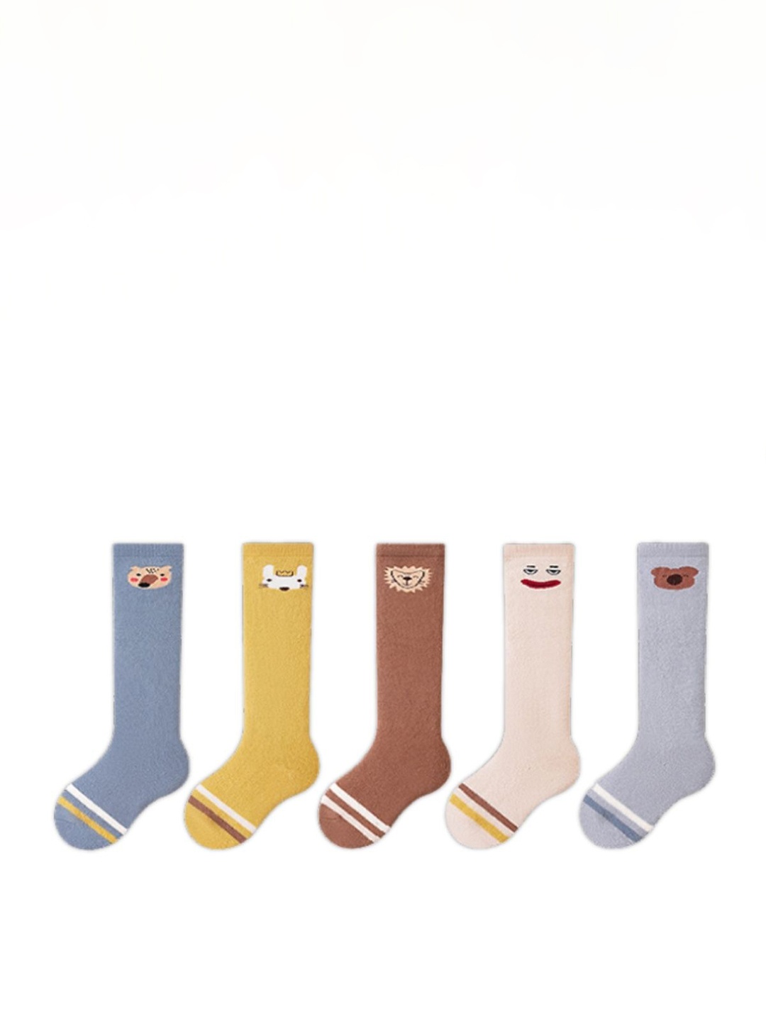 

iSWEVEN Kids Pack Of 5 Patterned Above Knee Length Socks, Green