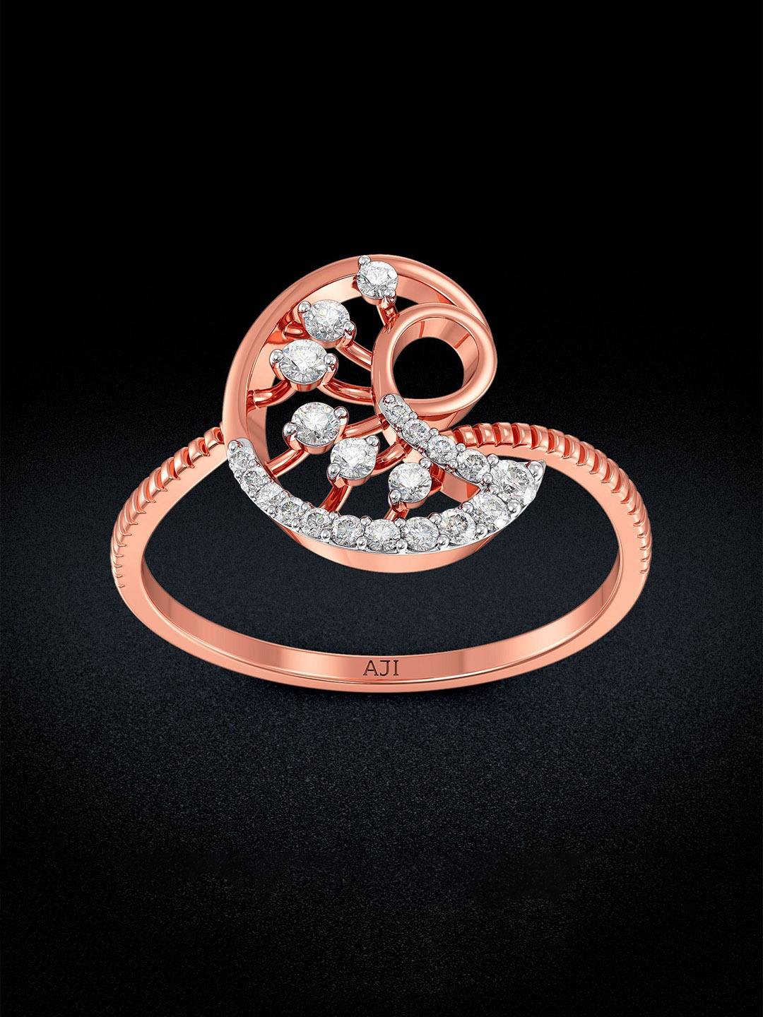 

Joyalukkas Women Rose Gold-Plated Diamond-Studded Finger Ring