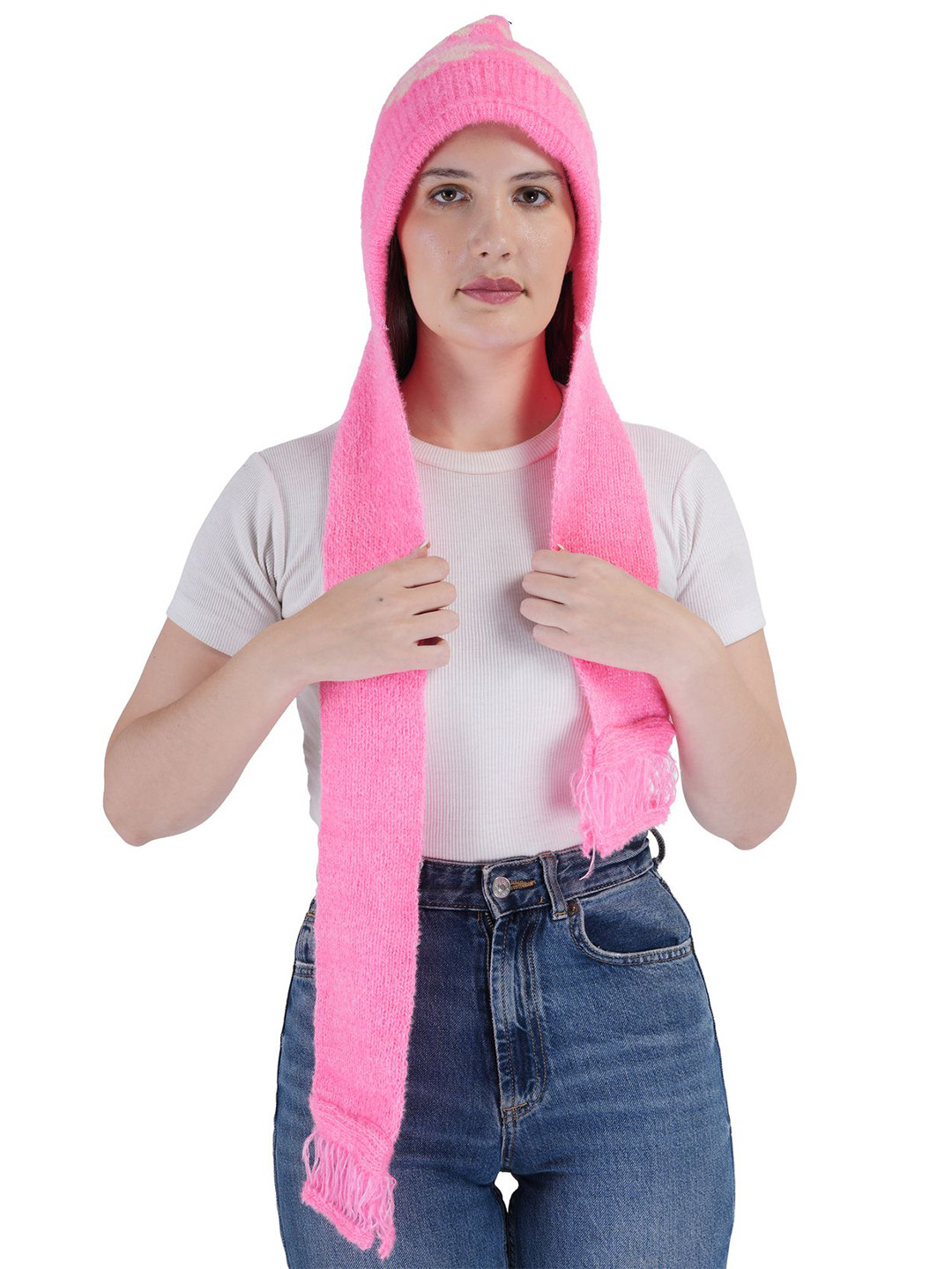 

TEEMOODS Women Printed Beanie, Pink