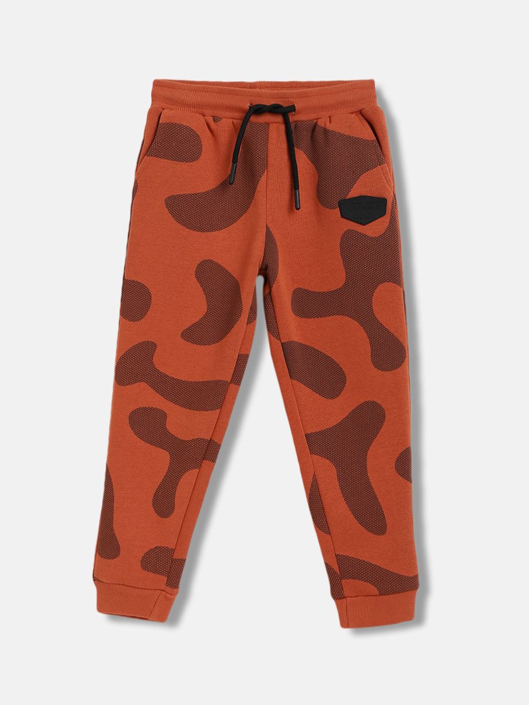 

Blue Giraffe Boys Printed Mid-Rise Joggers, Rust