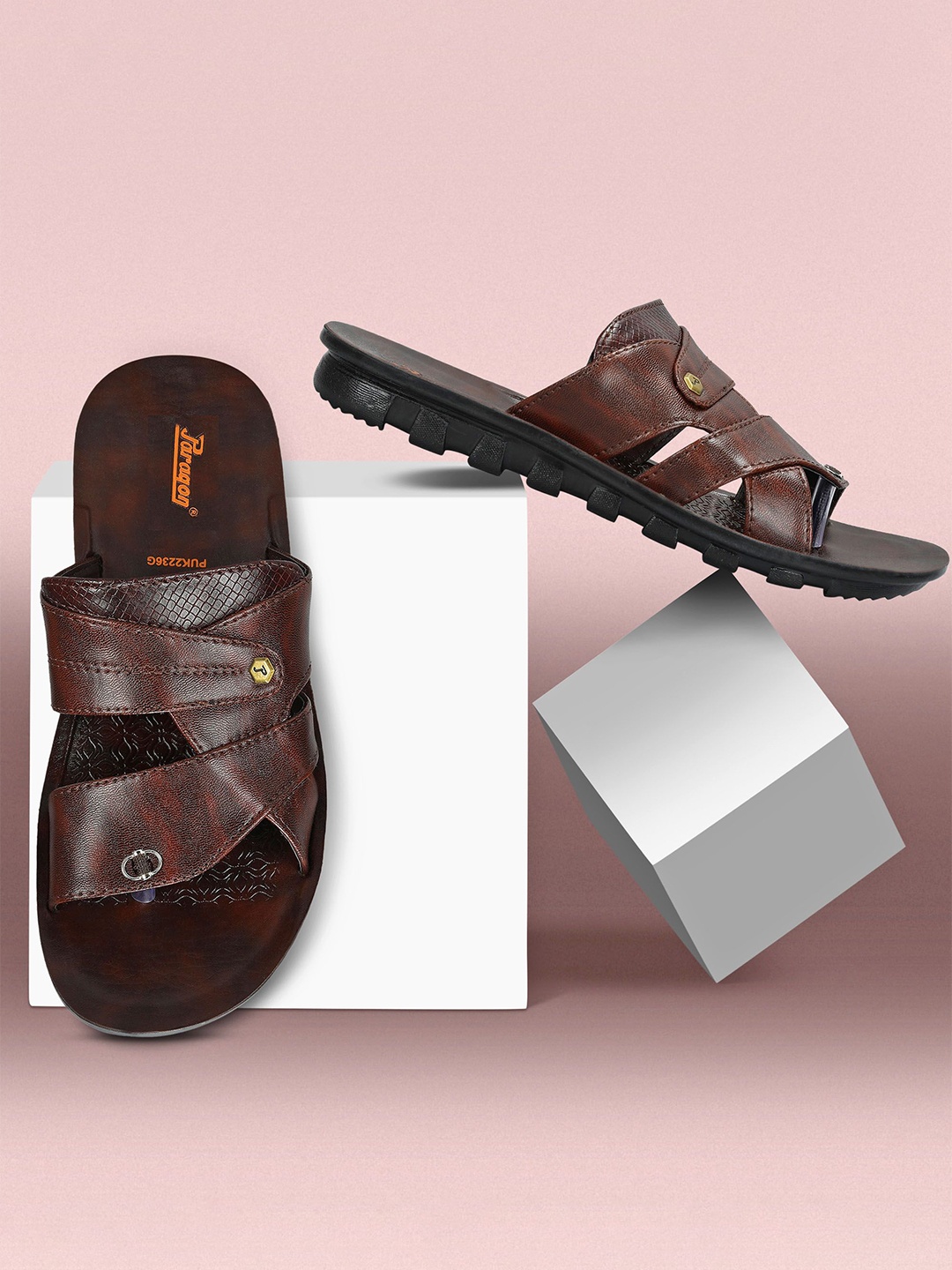 

Paragon Men Slip-On Comfort Sandals, Brown