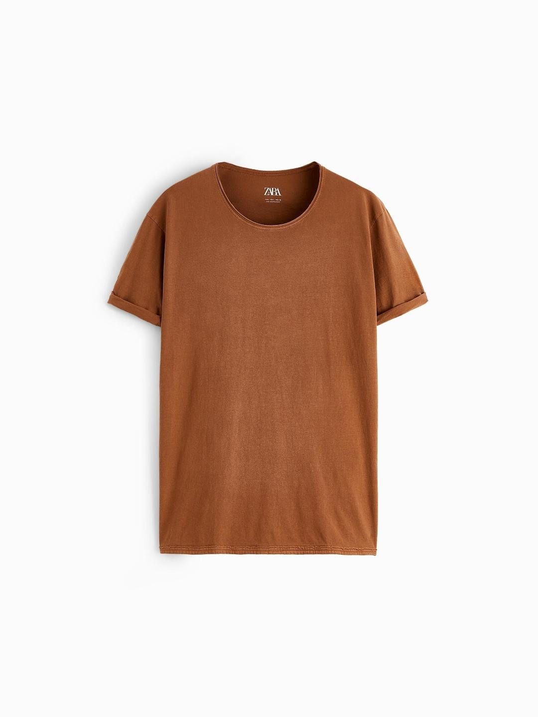 

ZARA Men Brown T-shirt