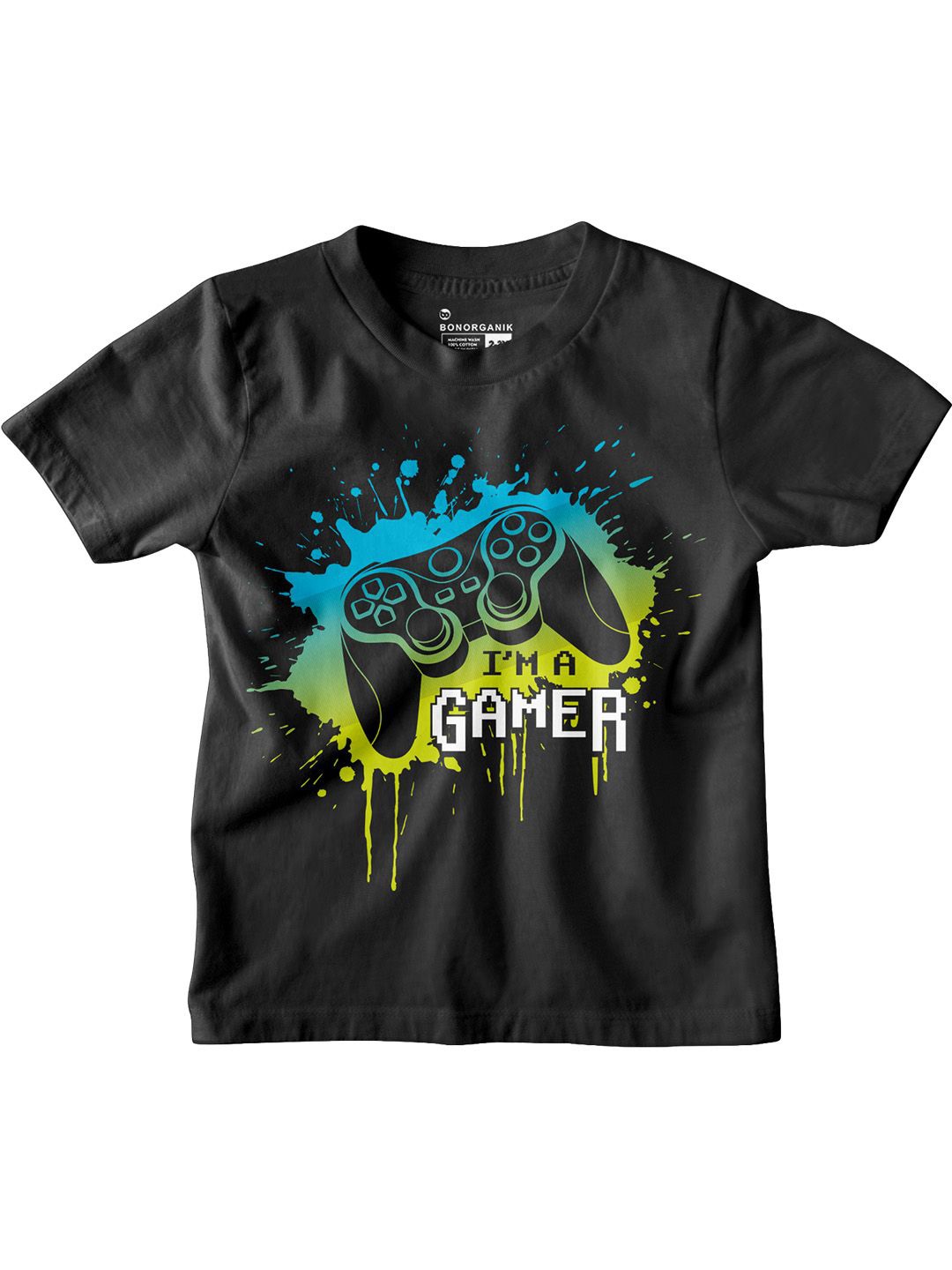 

BonOrganik Boys Graphic Printed Round Neck Cotton T-shirt, Black