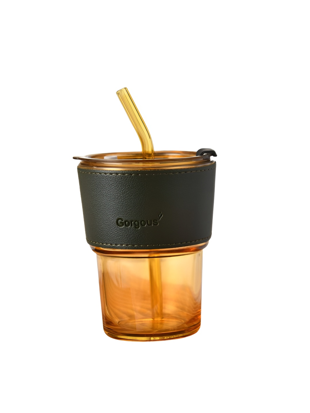 

WELOUR Brown & Black Glossy Glass Cup 450ml