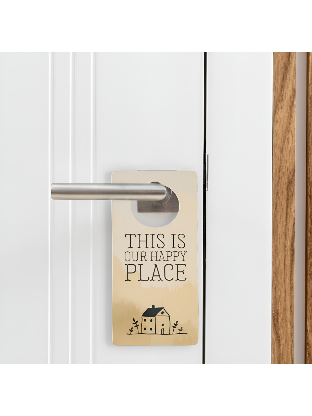 

Home Centre Garnet Beige & Black Printed Wooden Hanging Wall Decor