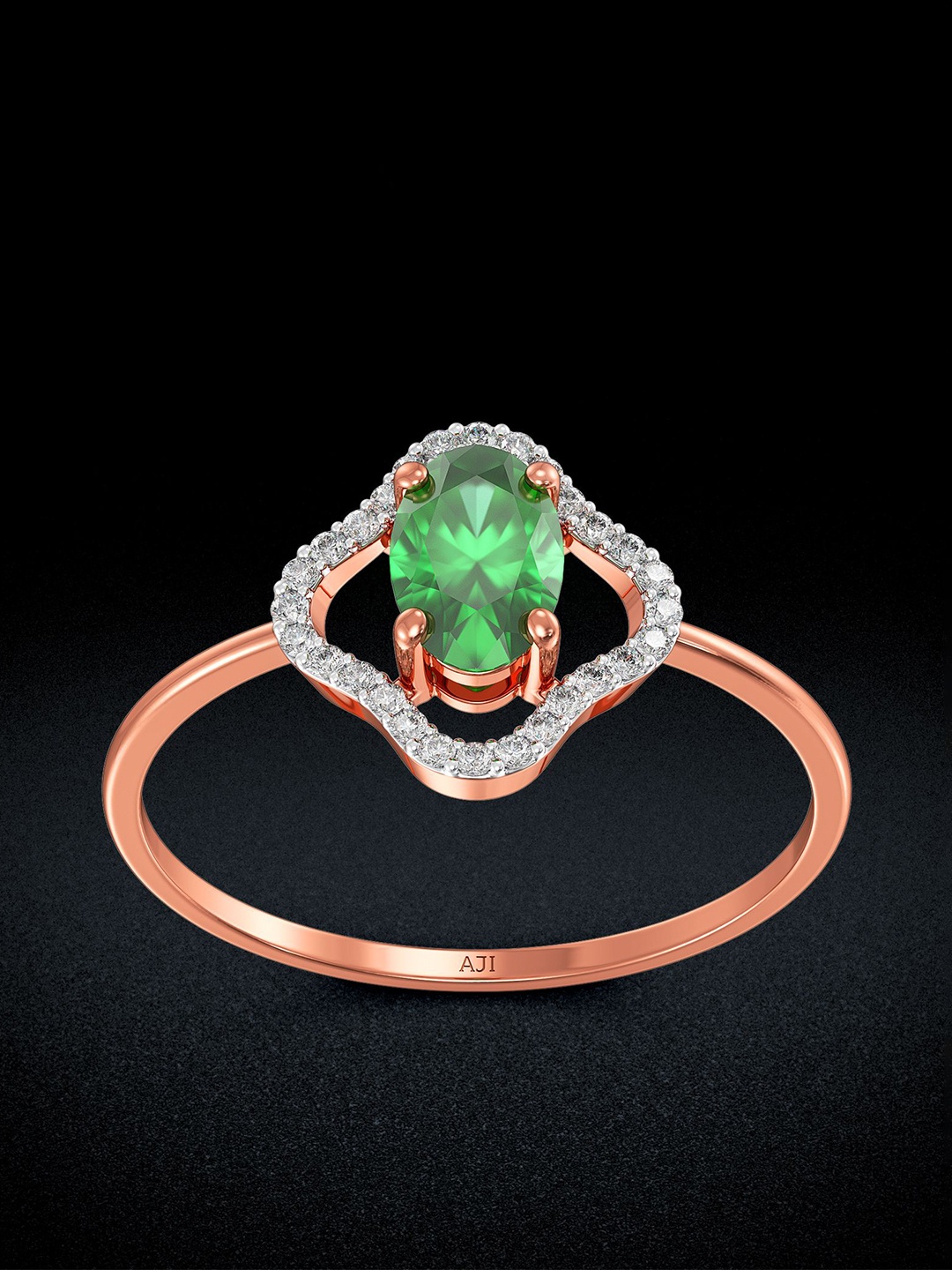 

Joyalukkas Women 18KT Stone Studded Finger Ring Diamond, Rose gold