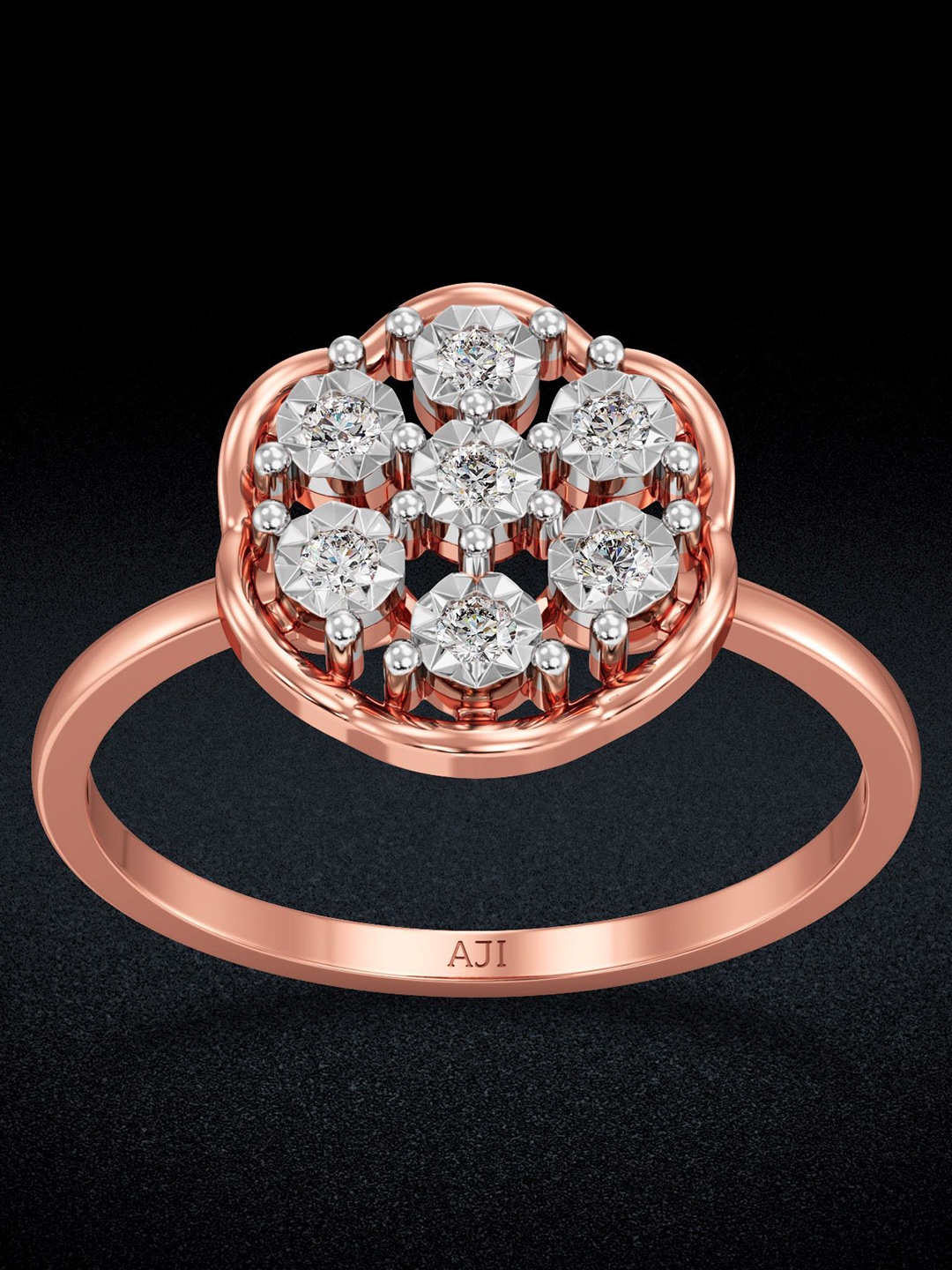 

Joyalukkas Women 18KT Stone Studded Finger Ring Diamond, Rose gold