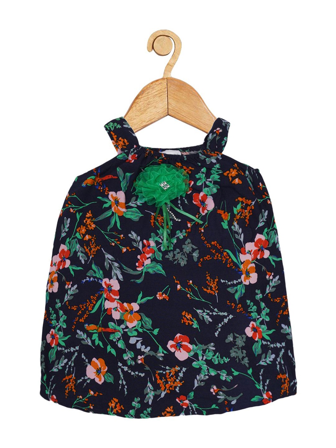 

HERE&NOW kids girls Floral Print A-Line Dress, Navy blue