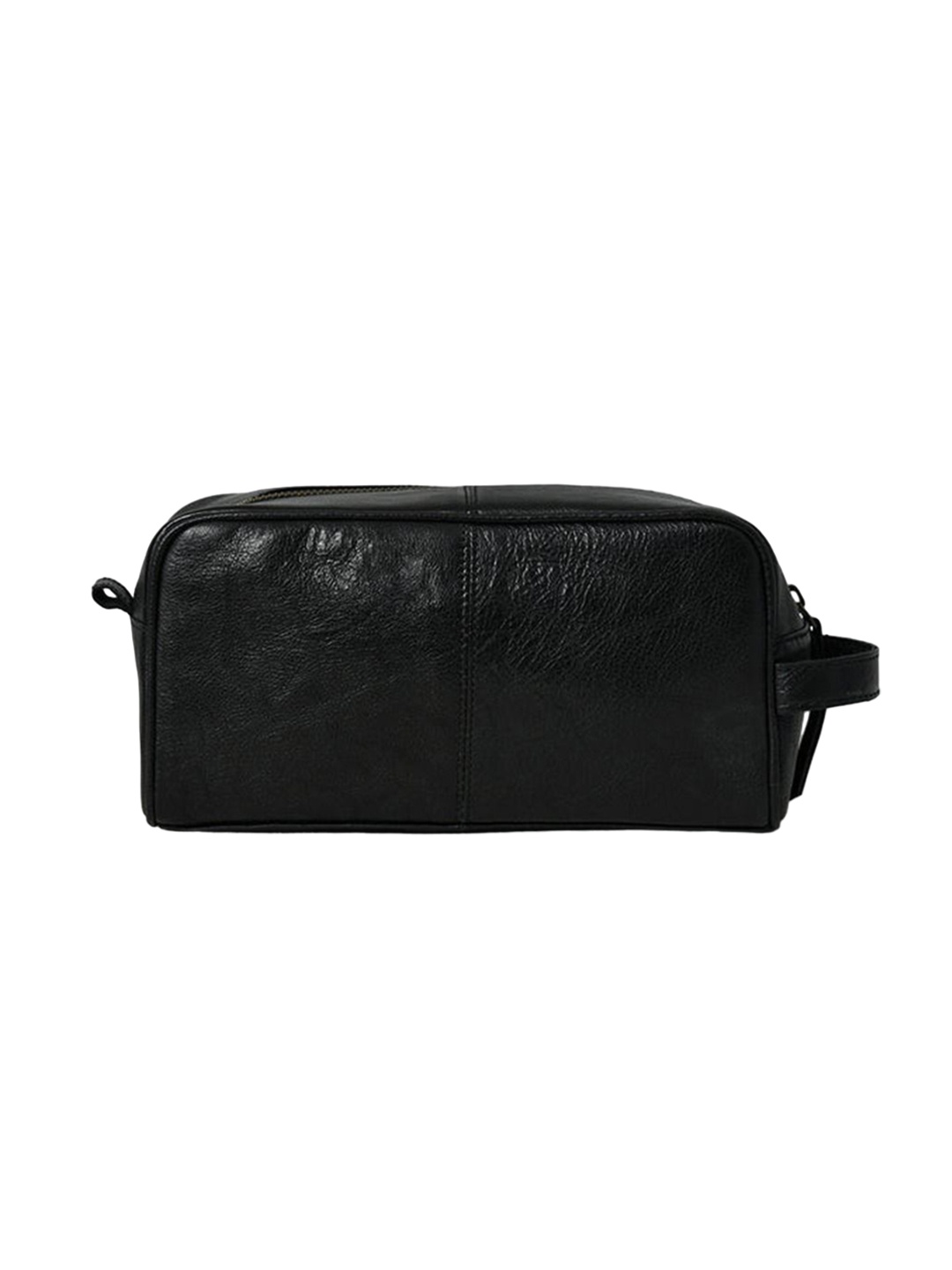 

MaheTri Unisex Textured Leather Toiletry Pouch, Black
