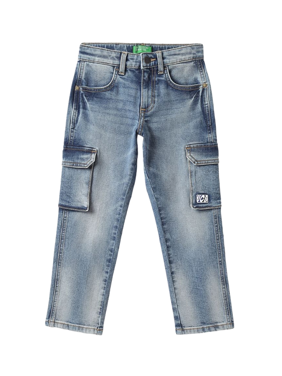 

United Colors of Benetton Boys Mid-Rise Cotton Straight Fit Jeans, Blue