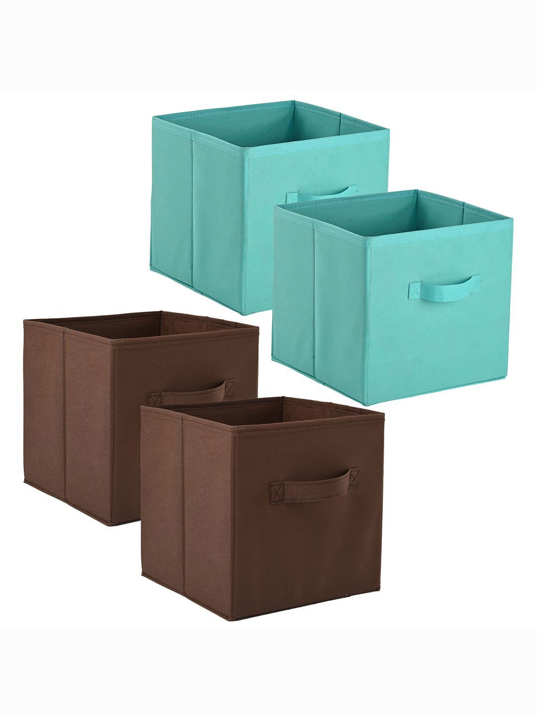 

Kuber Industries Green & Brown 4 Pieces Multi-Utility Organisers