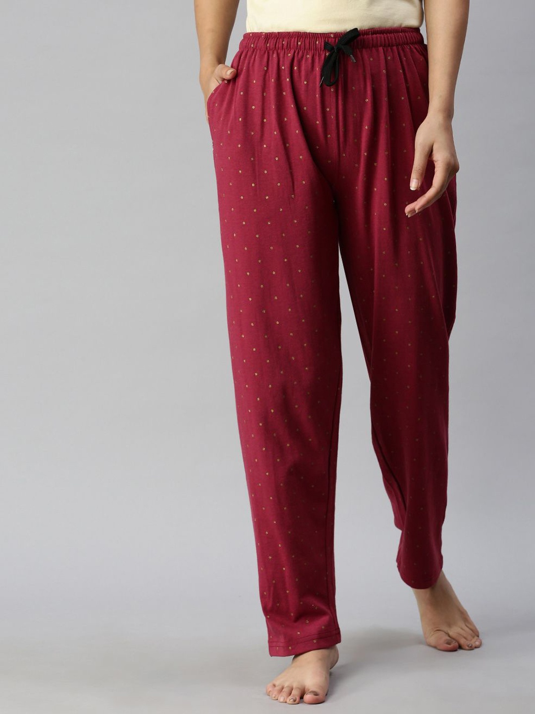 

Kryptic Women Printed Relaxed Fit Lounge Pants, Maroon