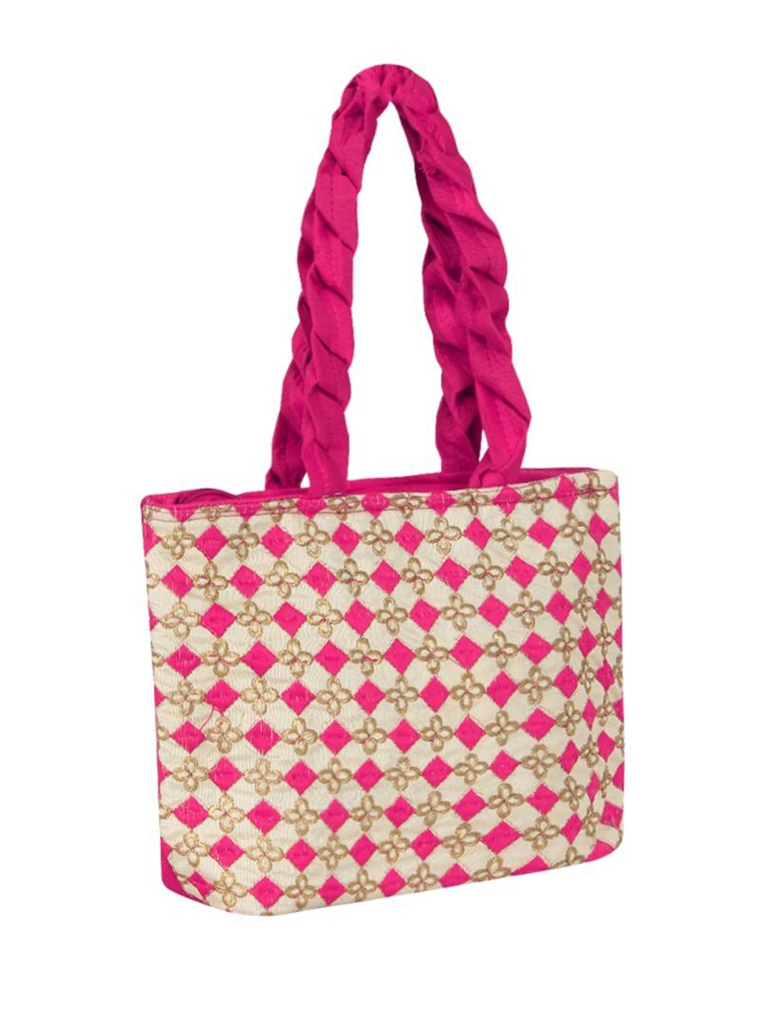 

prettykrafts Cotton Handheld Bag, Pink