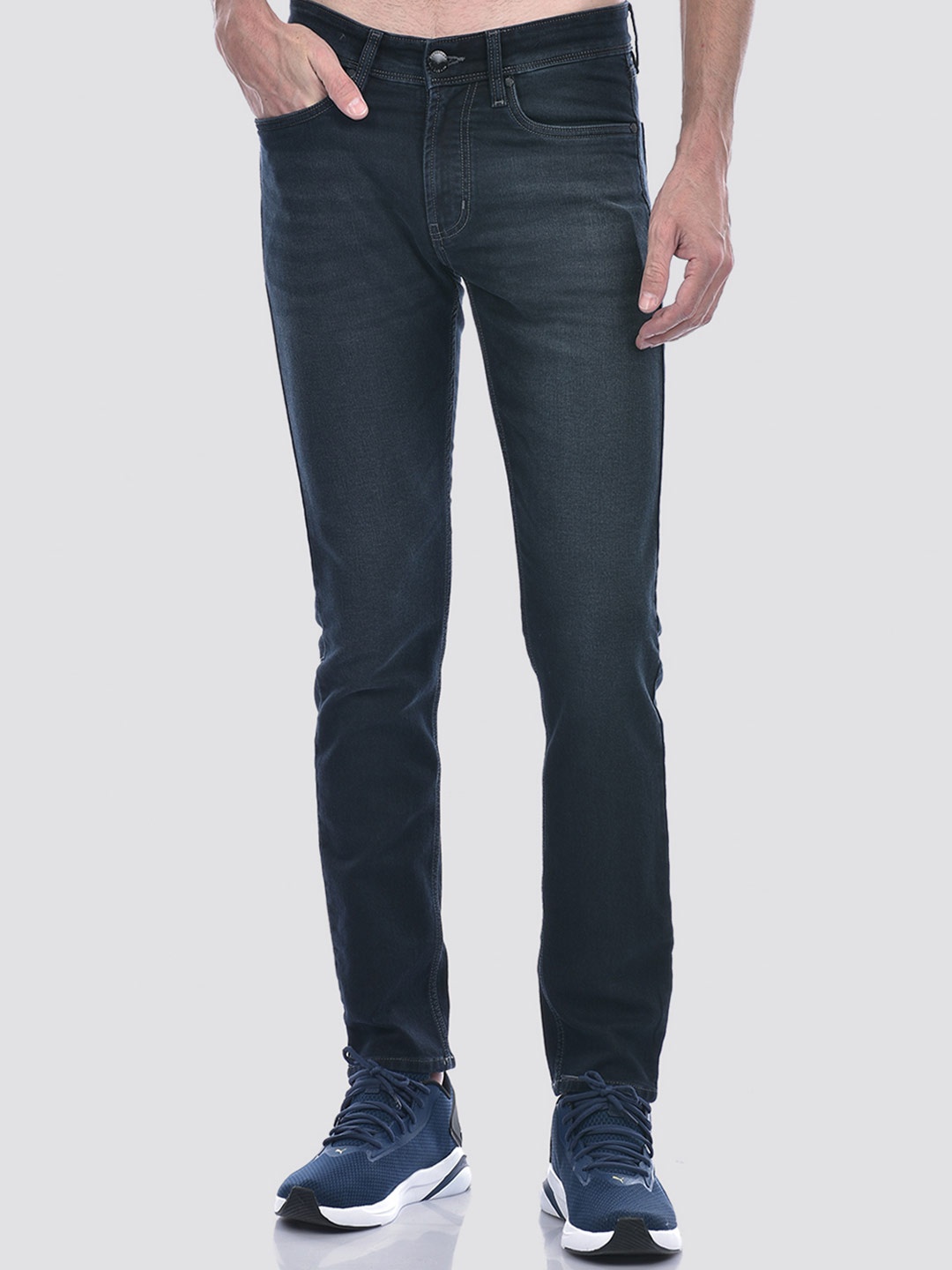 

Numero Uno Men Classic Dark Skinny Fit Low-Rise Stretchable Jeans, Blue