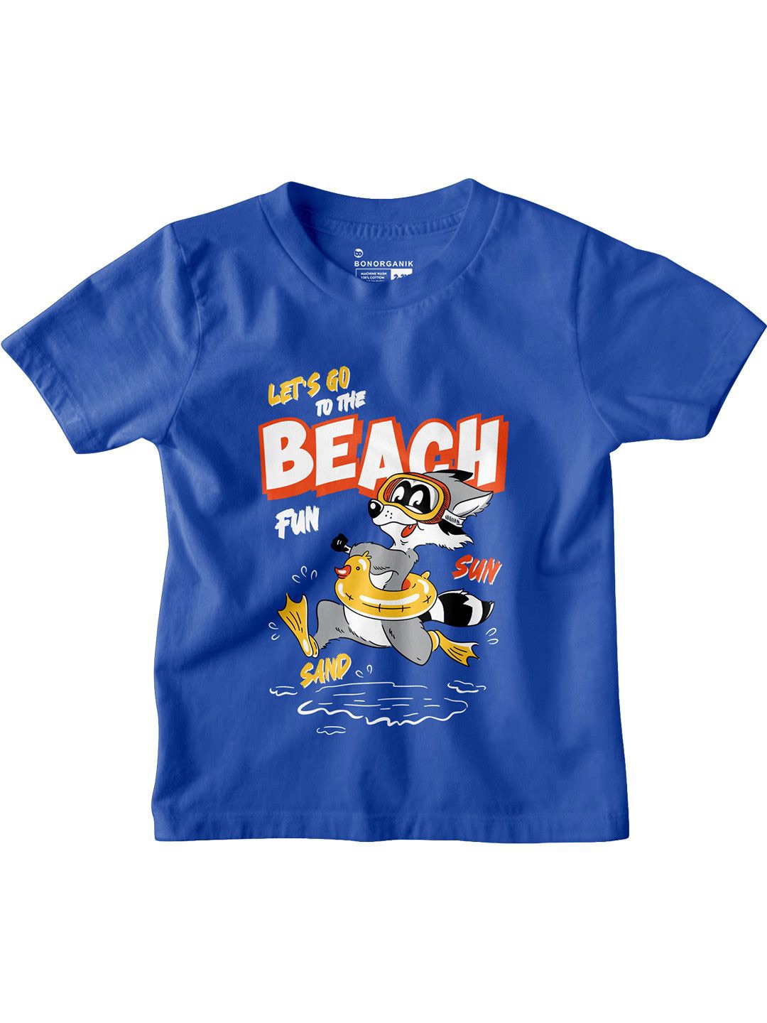 

BonOrganik Boys Graphic Printed Round Neck Cotton T-shirt, Blue
