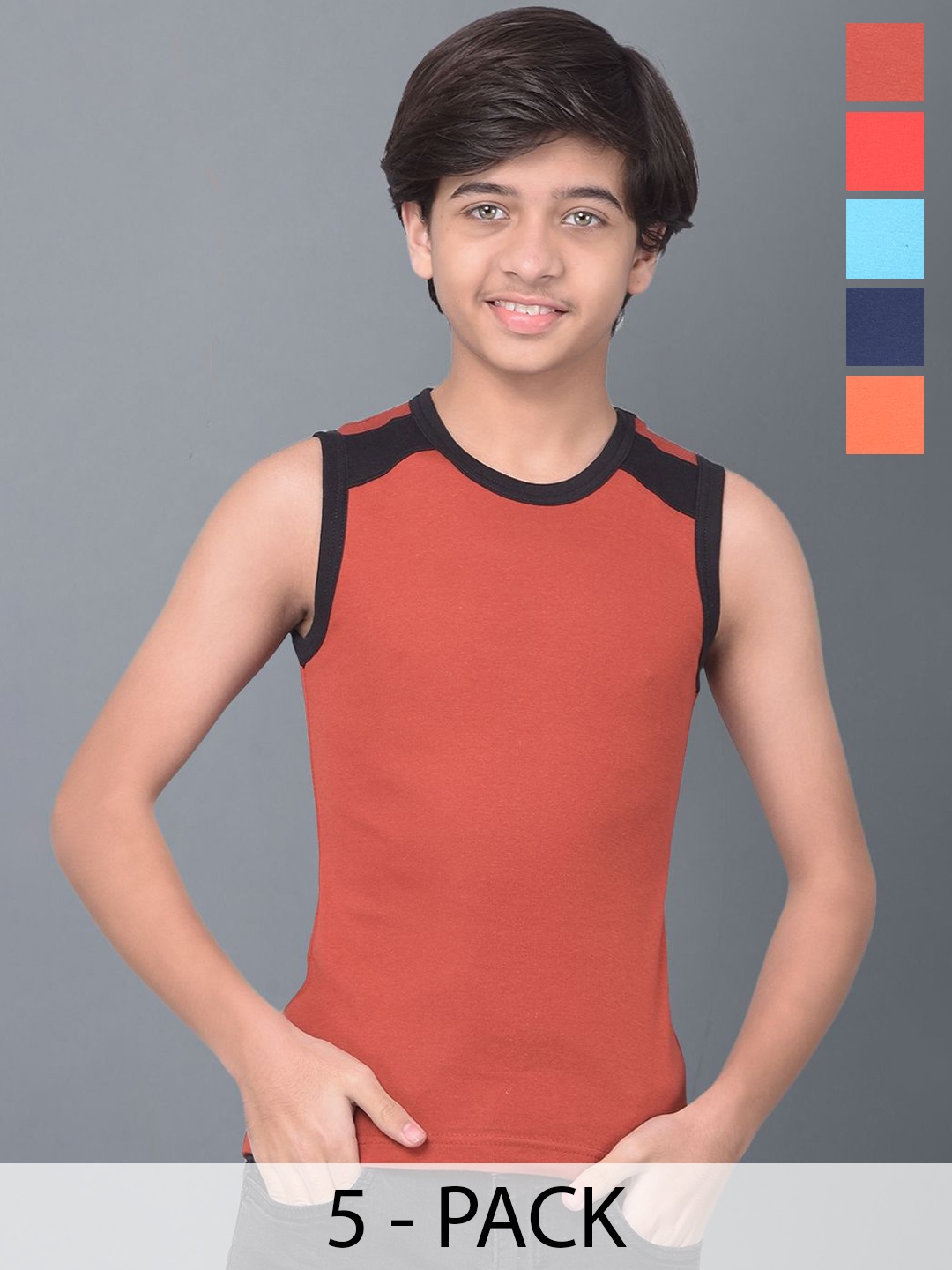 

Dollar Bigboss Boys Pack of 5 Assorted Cotton Vest- MBKB-05-BB05-PO5-CO2-Assorted